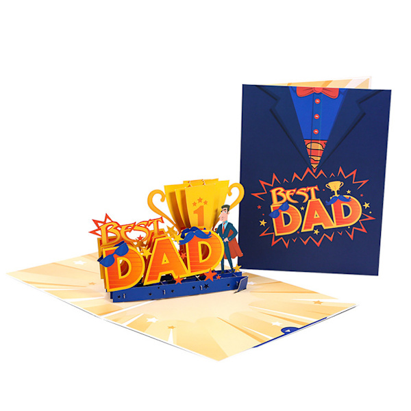 Super Dad Pop Up -kortti, 3D paras isänpäivän onnittelukortti