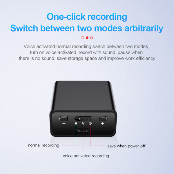 Mini Digital Röstinspelare Stark Magnetisk Adsorption AI Intelligent HD Brusreducering Röstaktiverad Inspelare Neutral Engelska 8GB