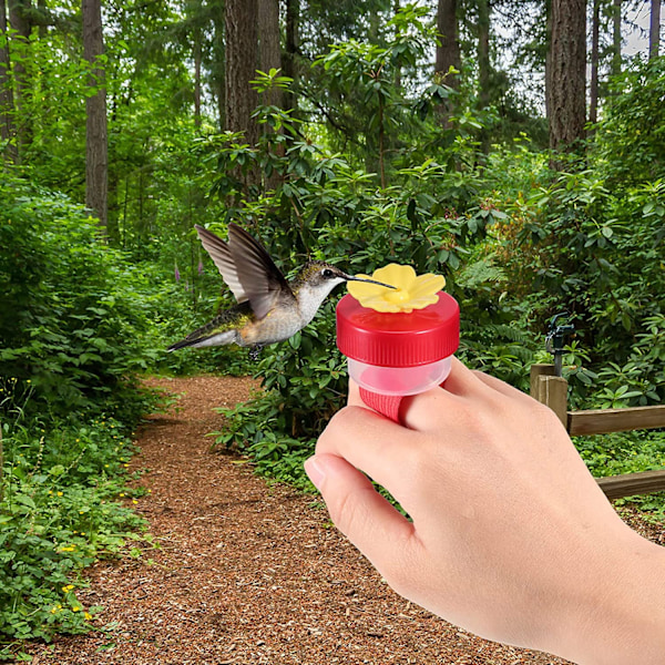 Kolibri håndføder blomst håndholdt kolibri fodringsværktøj mini håndfodringsværktøj kolibri ringføder til udendørs baghave natur, rød