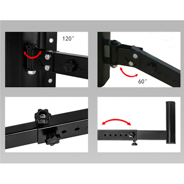 1 Pari Seinäkaiuttimen Telikettä Ammattimainen Säädettävä Kulma Seinäkiinnitys Äänentoistokaiuttimen Tukijalka 50KG