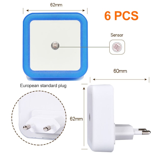 LED-nattelys med smart sensor, skumrings- til daggryssensor,
