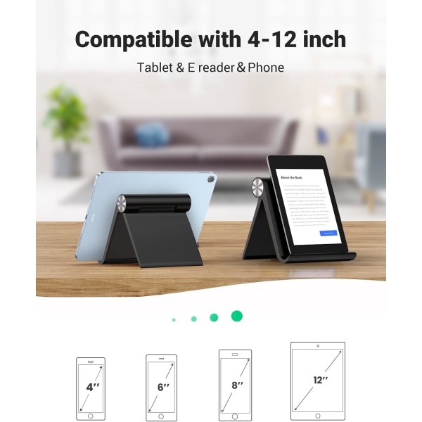 Justerbar holder for nettbrettstativ, kompatibel for iPad 10.2 2019