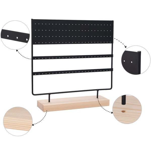 Øredobb Stativ Display Stativ 3-Tier Øredobb Holder Smykker