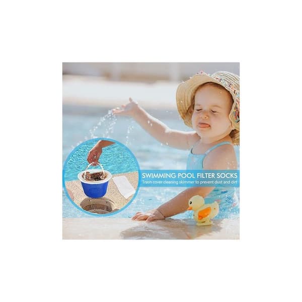 Pakke med 20 poolskimmerfiltre, poolskimmerstrømper. Holdbare elastiske nylon poolskimmerstrømper.