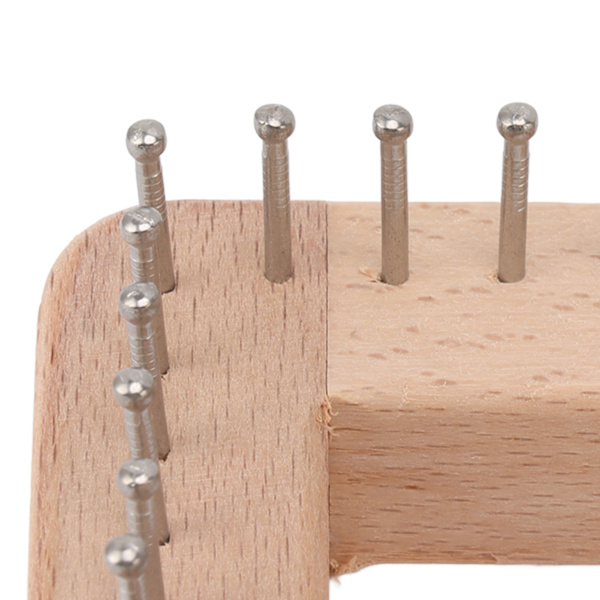 Mini firkantet strikkeværktøj med kroge Træ hæklet bræt til vævning måtte hårbånd tæppe sok 10x10cm