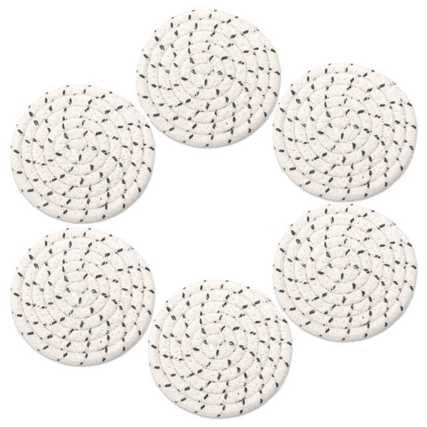 1 set isolerade underlägg hushållste underlägg skål underlägg 11CM 6 stycken set bomull rep vävda underlägg