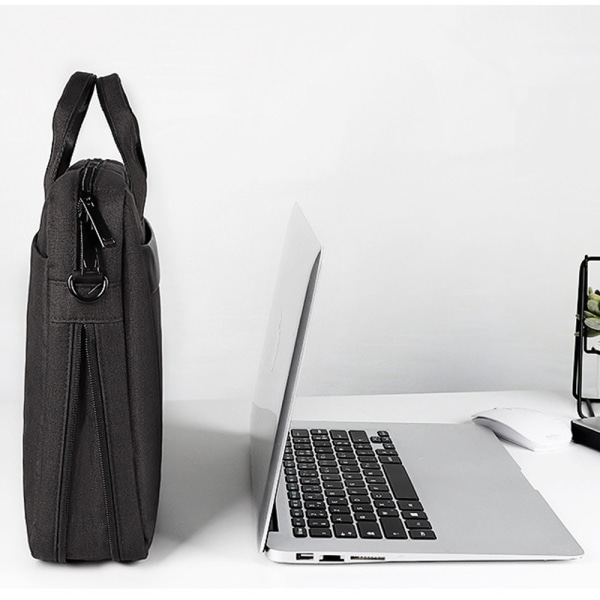 Laptop taske Computer taske Bærbar skulderrem mappe - Sort