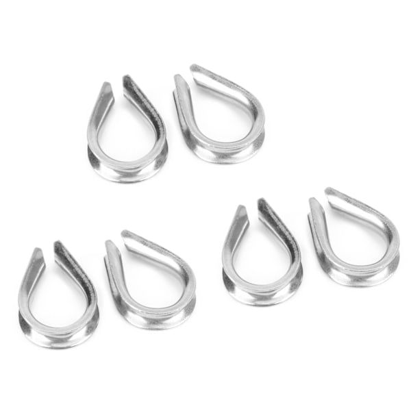 50 stk U-klemmer 304 rustfritt stål wire tau klips beskyttelse hjerte ring sett universell M4