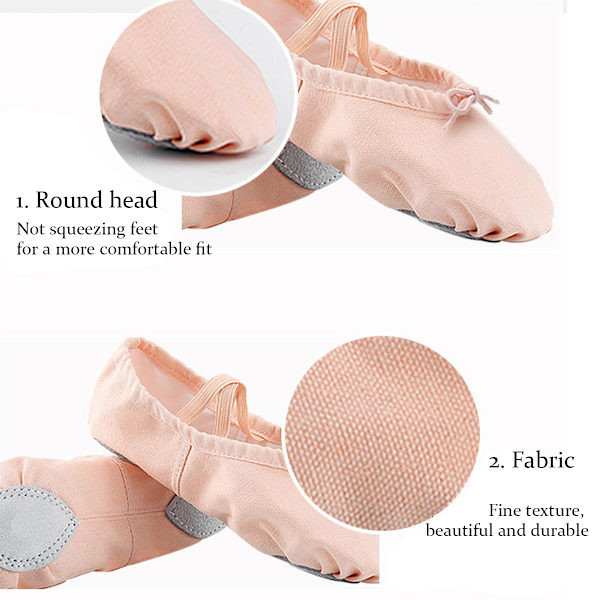 Barn & Vuxen Canvas Mjuka Balletdans-skor Dansgymnastiktofflor