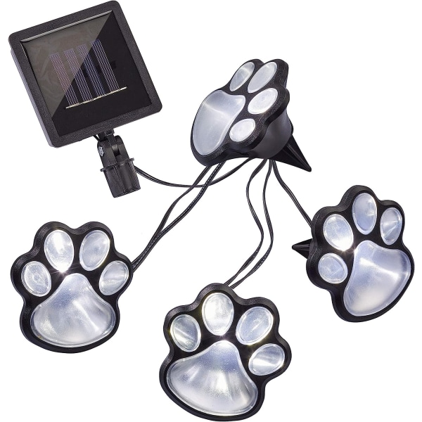 Hellum Solar-LED-Lichterkette, Hundepfoten, 4 hvide LED'er, 240