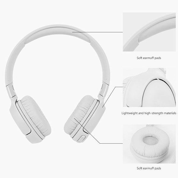 Bluetooth T510 (Over Ear - Mikrofon - Vit)