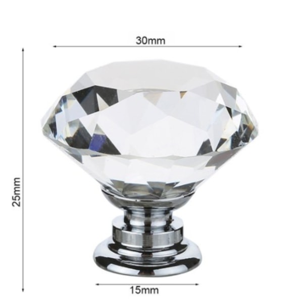 Krystal Glas Skab Kommode Knapper Diamant Skuffe Dør Knapper