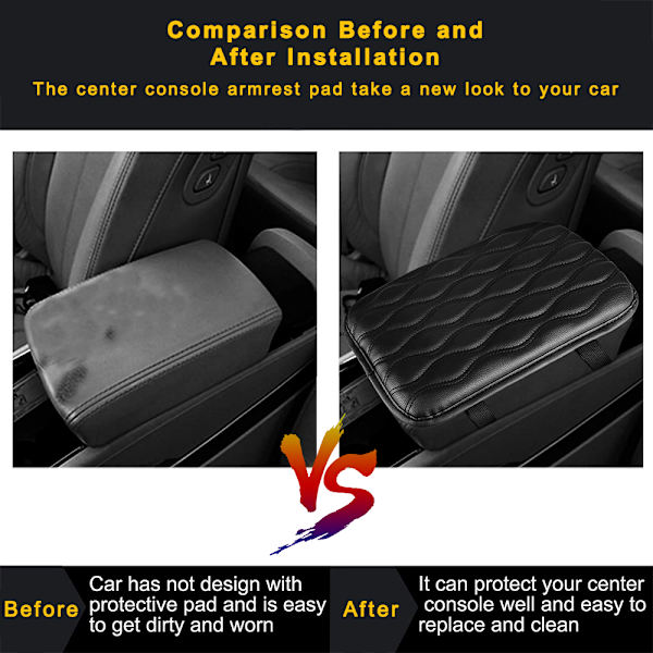 1 stk. Auto Center Console Cover Pad Universal Fit til SUV/