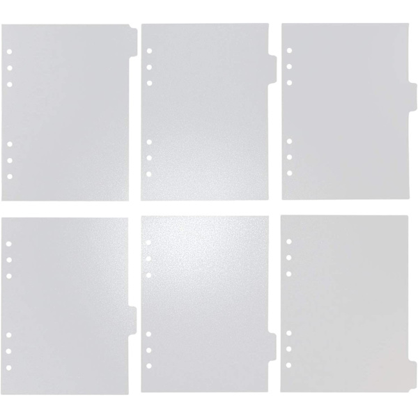 6 Huller Transparente PVC-Binder-Delesider med Flikker Klar Papir