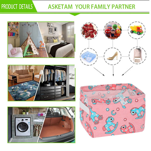 Baby Kids Leksak Bin Förvaring Korg Fällbar Leksak Förvaring Organizer