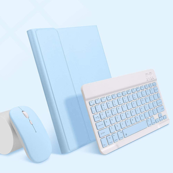 iPad 9.7 tangentbordsfodral med mus och bakgrundsbelysning och pennhållare, smalt