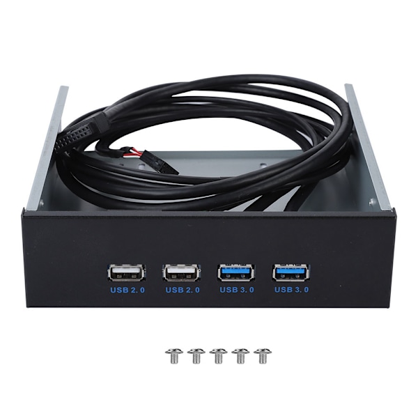 5,25 tum 19 stift/9 stift till USB 3.0 USB 2.0 4 portars metall optisk enhet fack