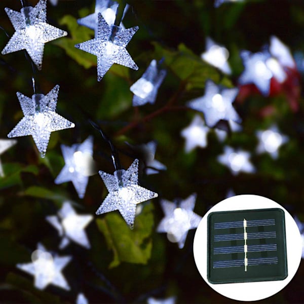 Solarstjernelyskæde 40ft 100 LED, 8 tilstande, have, græsplæne