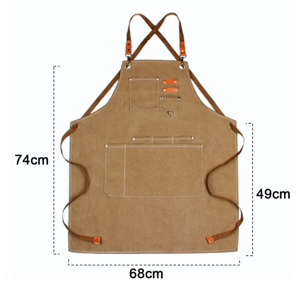 Split Apron med justerbare stropper, kokkeforkle - kryssryggforkle