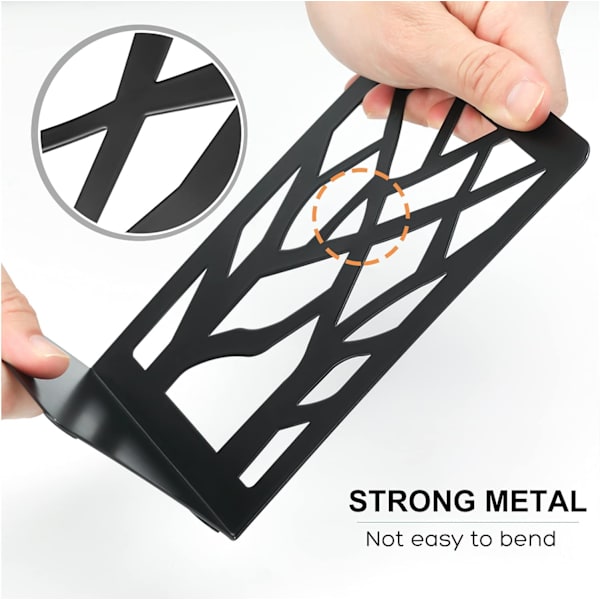 Moderne bogstøtter til hylder, metalbogstopper til bøger/cd'er,