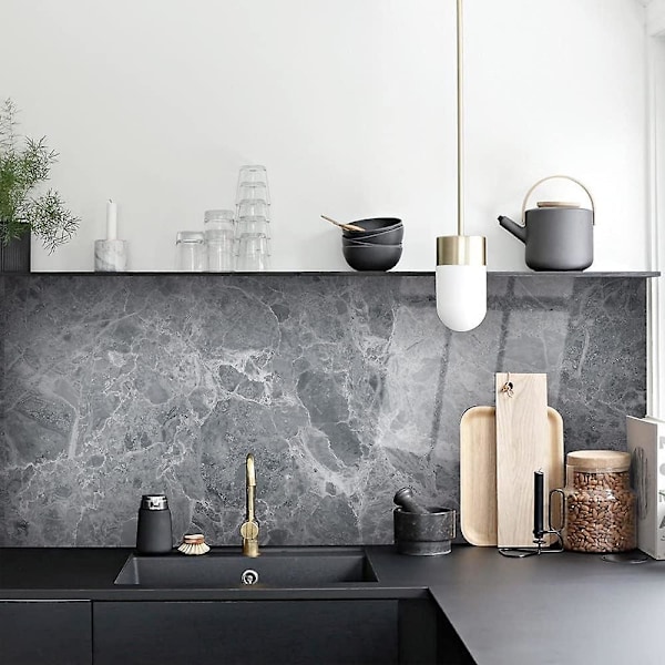 Elegant Marmoreffekt Självhäftande Tapet, Vattentäta Självhäftande Paneler Med 3D-Texturdesign, Perfekt För Att Fräscha Upp Ditt Vardagsrum