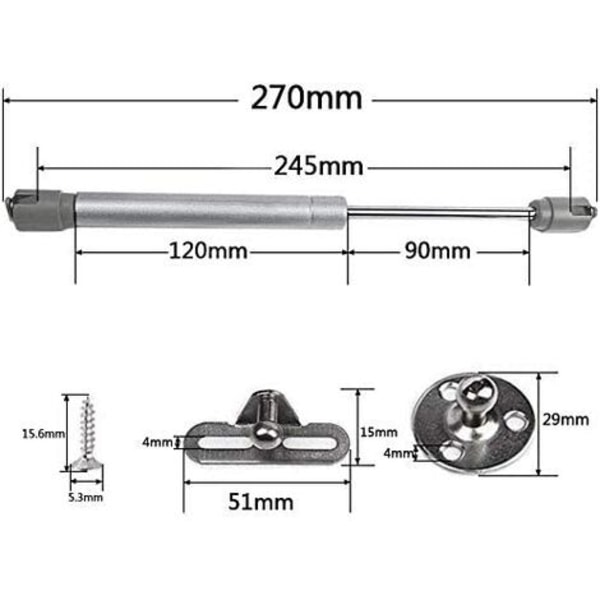 4 st Gasfjädrar 120N Hydrauliska Skåpsfjädrar Gasfjädrar