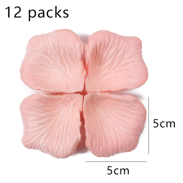12 påsar konstgjorda rosenblad, blomsterblad i non-woven för