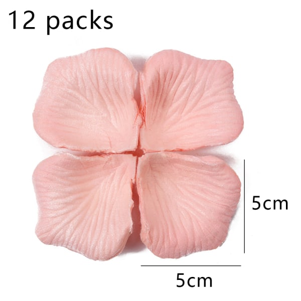 12 Poser Kunstige Rosenblade, Ikke-vævede Blomsterblade til