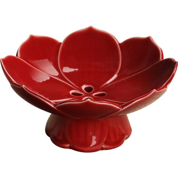 Piedestal fruktskål Centerpiece Dekorativ kompottfotskål Red
