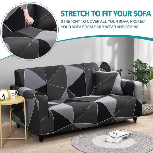 Sofatrekk elastisk stretch sofatrekk 2-seter sklisikkert sofatrekk