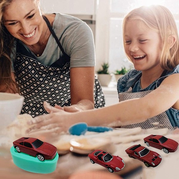 Silikonform Racing Car-formet Fondantform for DIY Baking Cake Making Soaps Candles Mold for Puddings Chocolate Cake