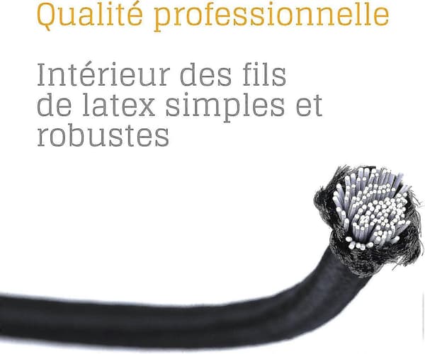 25 Professionel Elastisk Gummistrammer med Krog (Sort 130mm)