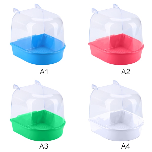 Fågelbad Badkar Badlåda Fågelrengöringsverktyg Bur Grossist Dusch Transparent Kar Hängande Tillbehör Bad Papegoja Plast Hållbarhet och Mode
