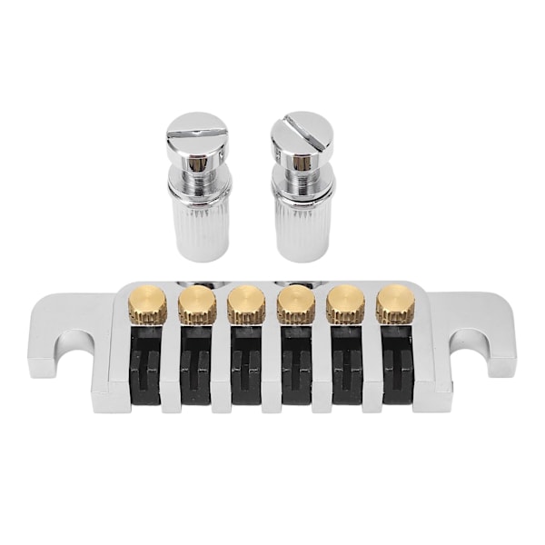Gitarrstall Svansstycke Vändbart Wrap Around Sadelstall Stop Tailpiece för LP EPI Stil Elgitarrer Silver