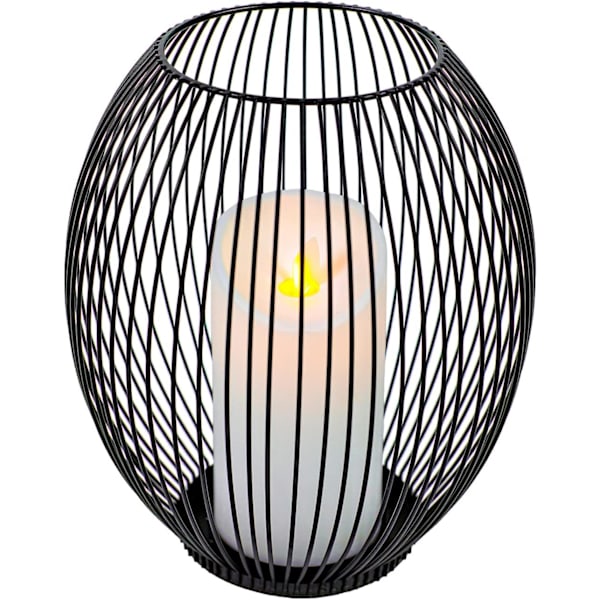 OLEEK Svart Lysestake Metall - Utendørs Lysestake Sett -