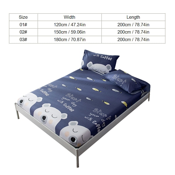 100% Bomulls Mjuk Bekväm Andningsbar Stretchlakan (180*200cm)