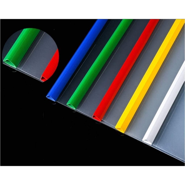 Klare rapportomslag med ensfarvet 14 mm glidestang (18C,