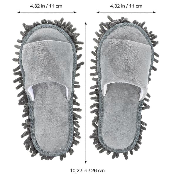 Mopping Slippers Moppe Sutsko Chenille Materiale Åben Tå Design Skridsikkerhed 1 Par