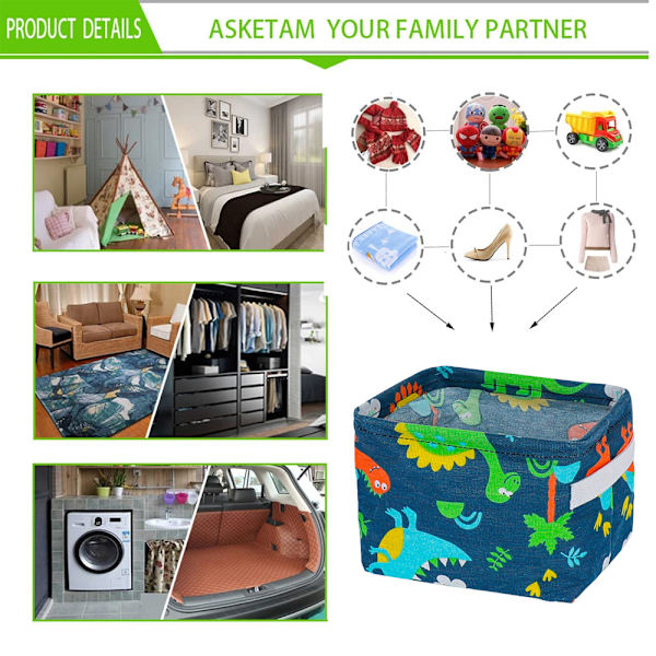 Baby Kids Leksak Bin Förvaring Korg Fällbar Leksak Förvaring Organizer