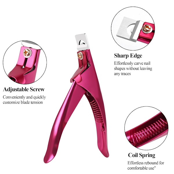 Premium justerbar nagelklippare i rostfritt stål för konstgjorda akrylfalska nagelspetsar, nagelklippare, nageltrimmer, manikyrpedikyr, skarpt blad, klippverktyg för salong