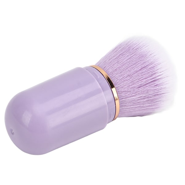 Neglebørsteskapselformet bærbar innfellbar kunstig fiber neglepulverbørste for Blusher Purple