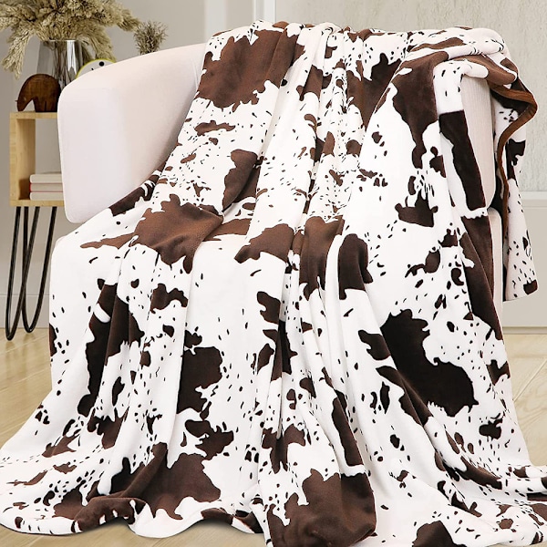 Cow blanket, cow pattern, fluffy cuddly blanket, black, brown, soft flannel fleece blanket, cow spots blanket, couch blanket, sofa blanket, gift for