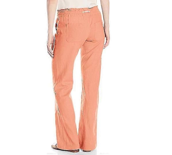 Dame Bomulds-Linned Bukser Strandbukser orange L