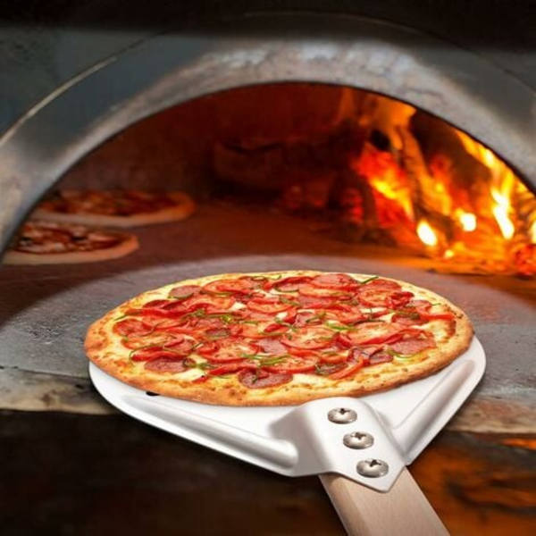 7 tommer rund pizzaspade, perforeret pizzaspade med