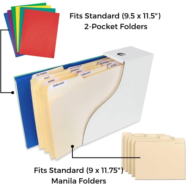 Hvit magasinholder - (2 pakke), robust pappmagasin