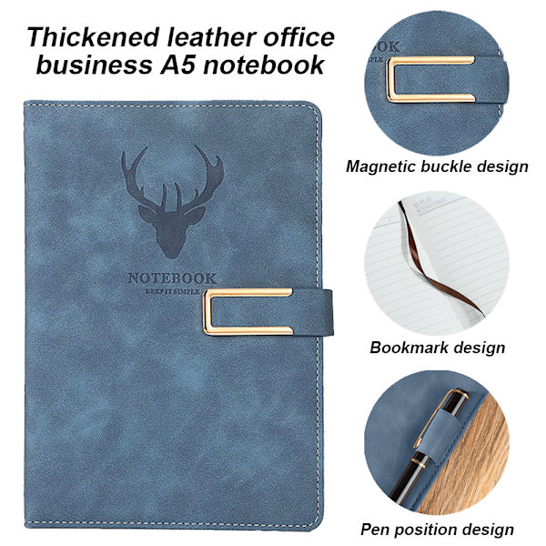 Business Notebook A5 Spænde Notesblok (Hjortehoved Design) Hardcover