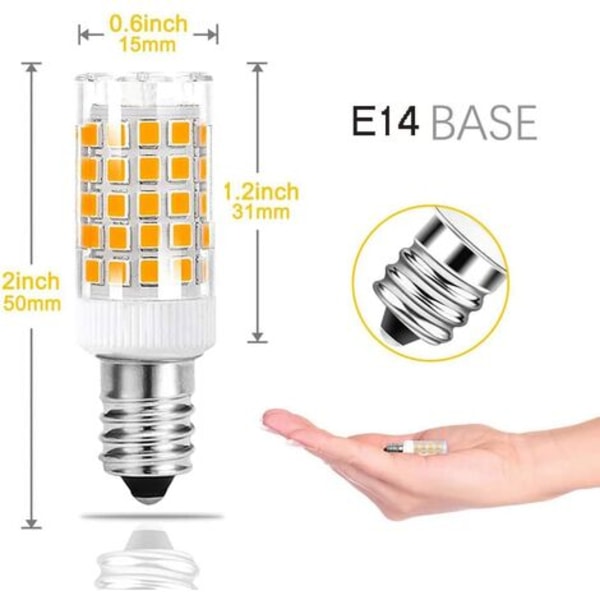 E14 LED-lamppu 9W viileä valkoinen 6000K 1450LM, 75 LEDiä, E14 100W