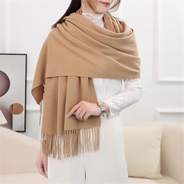 Dame Høst Vinter Skjerf Klassisk Dusk Stole Skjerf Varm Myk Lett Stor Teppe Wrap Sjal Skjerf kamel camel