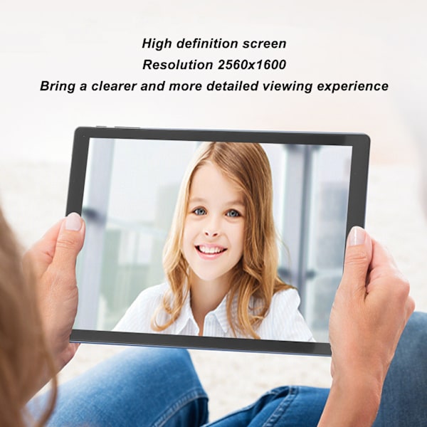 10-tums Tablet för Android 10.1 6GB 128GB 5G WiFi 2560x1600 Upplösning 2MP Front 5MP Bakre Dubbla SIM Dubbla Standby Tablet PC Blå