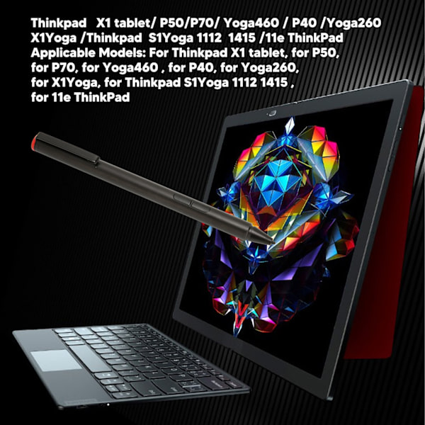Stylus 2048 Tryckkänslig Lätt Ergonomisk Tablet Stylus för Thinkpad Yoga för 530 för 720 för MIIX 510 för MIIX 700